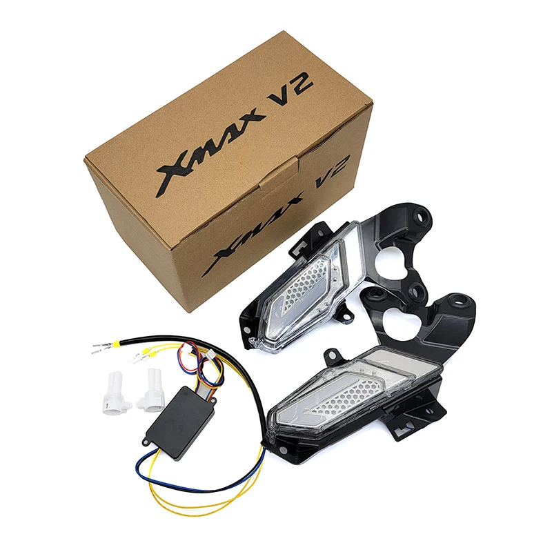 Motorcycle Turn Signals Assembly Daytime Running Lights For Yamaha XMAX300 2023 2024 APP Control Color Change Adjustable Modifie