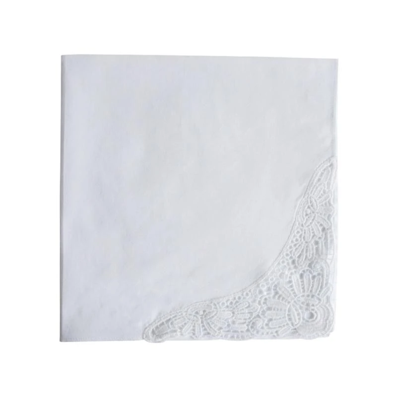 

652F Wedding Handkerchief Flower Cotton Lady Handkerchief for Bridal Wedding Party Portable Towel Napkin Hankies Girl