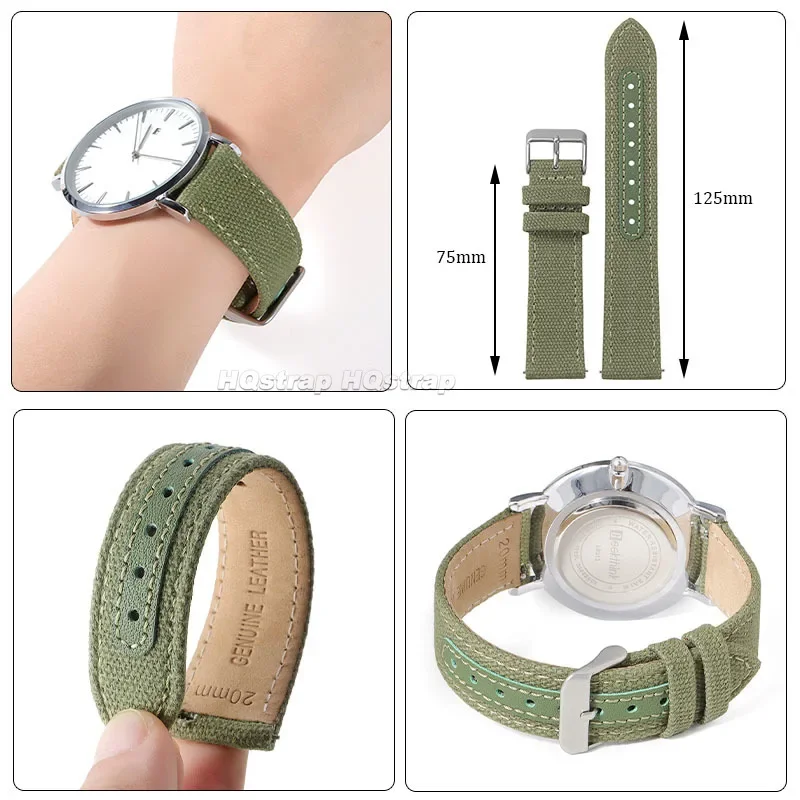 세이코 퀵릴리즈 나일론 가죽 시계 밴드, 하이 퀄리티 캔버스 소프트 스트랩, 밀리터리 스포츠 팔찌, 범용 손목 밴드, 20mm