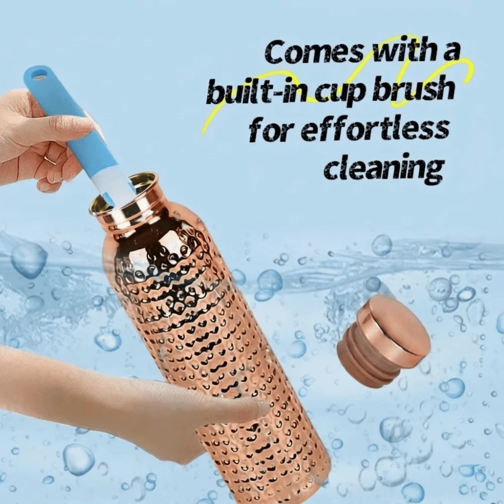 

800ML Electroplated Copper Water Bottle Leakproof Portable Drinking cup 304 Stainless Steel Anti-Slip Grip Sports Water Bottle