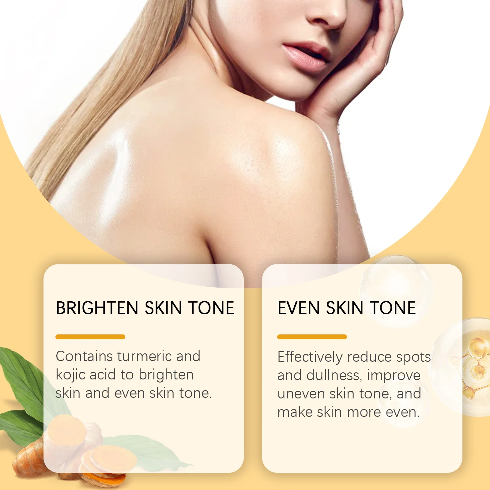 목욕 비누 - 부드러운 클렌징, 각질 제거, 보습 및 피부톤 밸런싱, 강황 및 코직산 함유