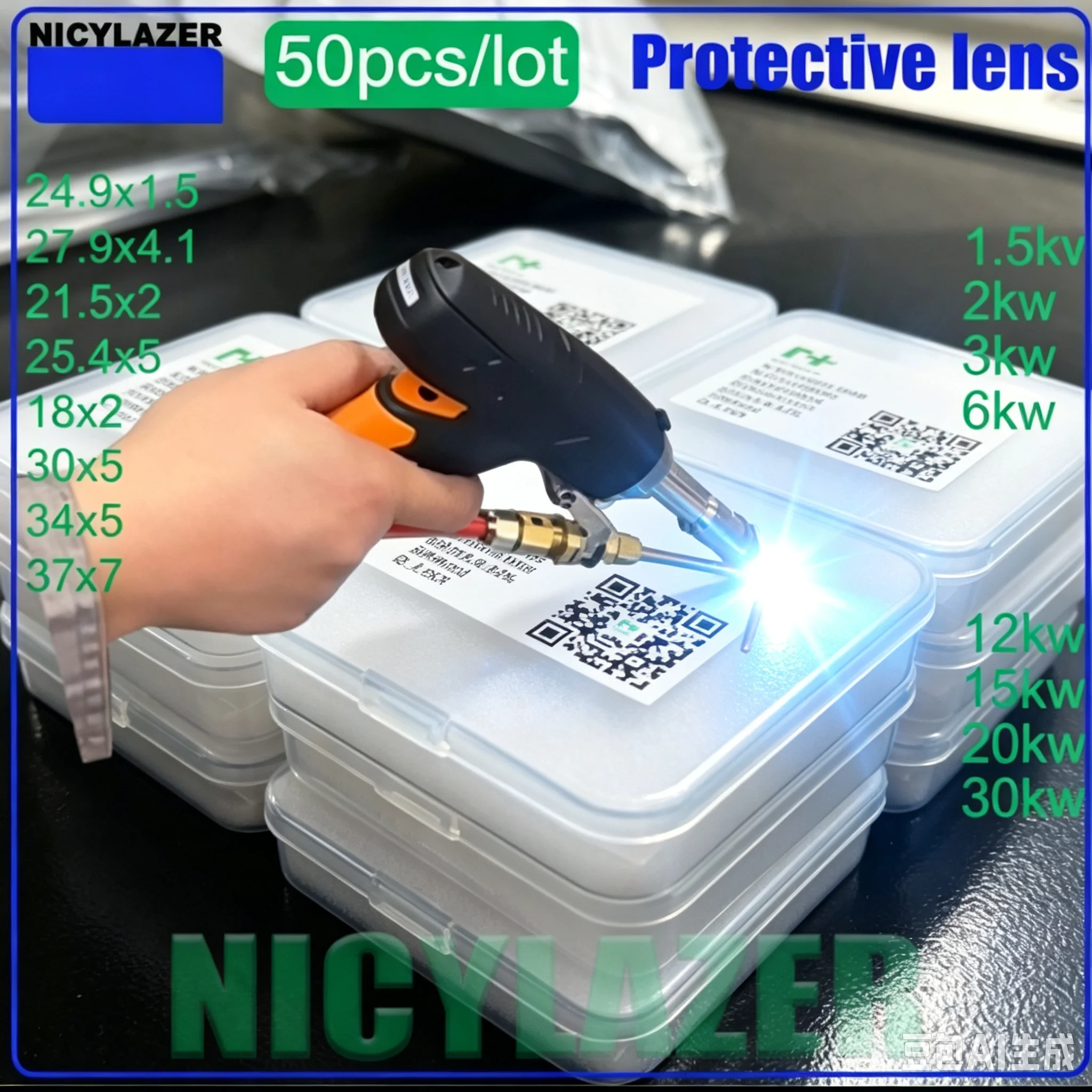 Industrial Laser Welder - 50 Piezas de Lentes Protectoras para