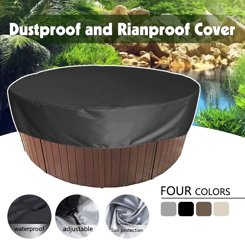 Round Bathtub Cover Outdoor Anti-UV Protector Spa Hot Tub Dust Waterproof Covers Strong Durable Swimming Pool Bathtub Cover