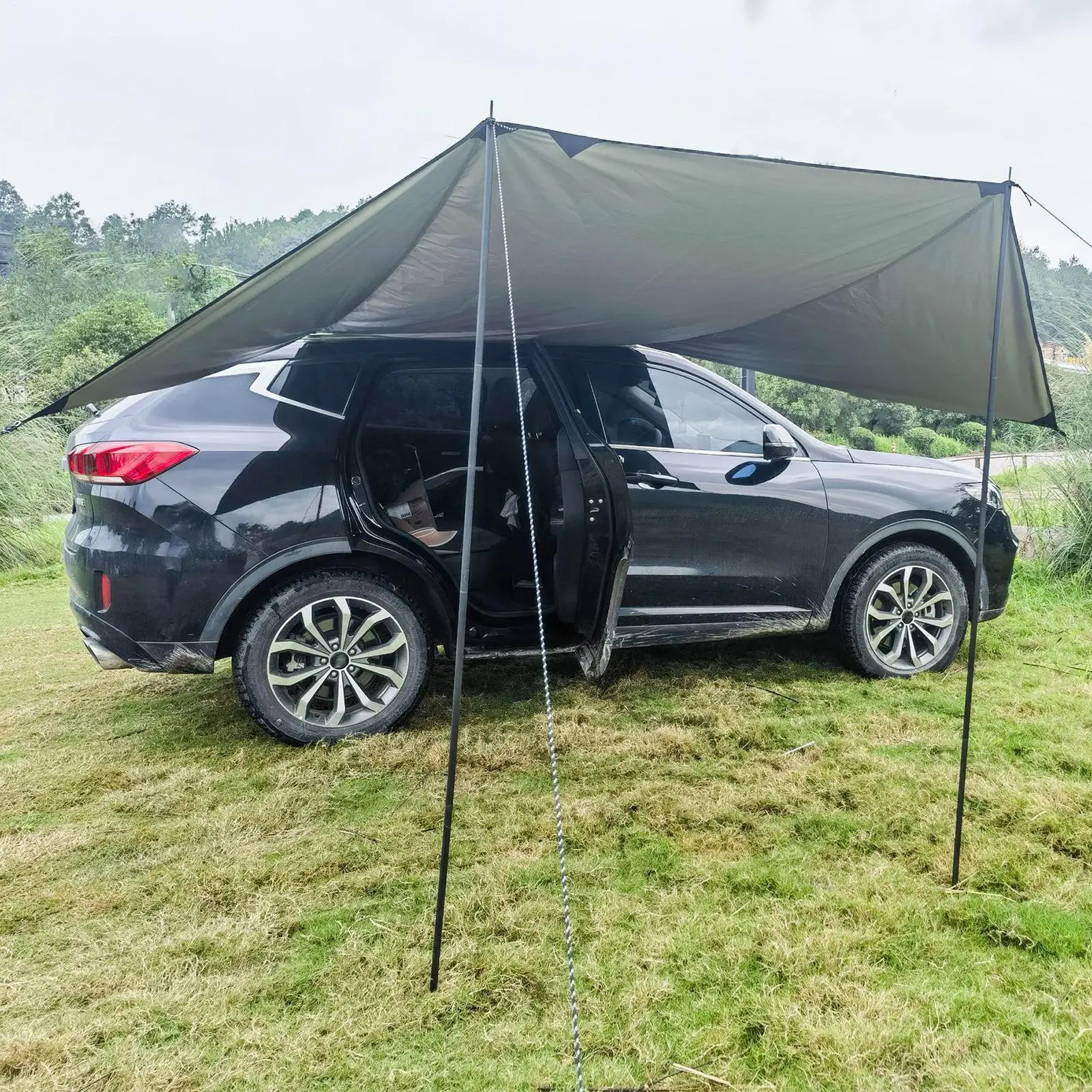 

Vehicle Awning Waterproof Rear Tent For Car Sun Shelter Canopy Tarp Tent For Outdoor Equipment Van Sedans Buses Automotive Truck