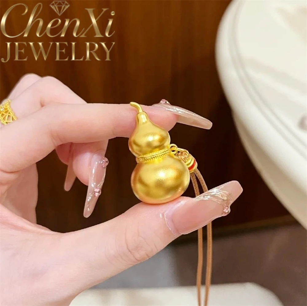High-End Sand Gold Gourd Pendant Best Selling Popular Luxury Quality Fine Jewelry Festival Gift Fashion Exquisite Charms Elegant