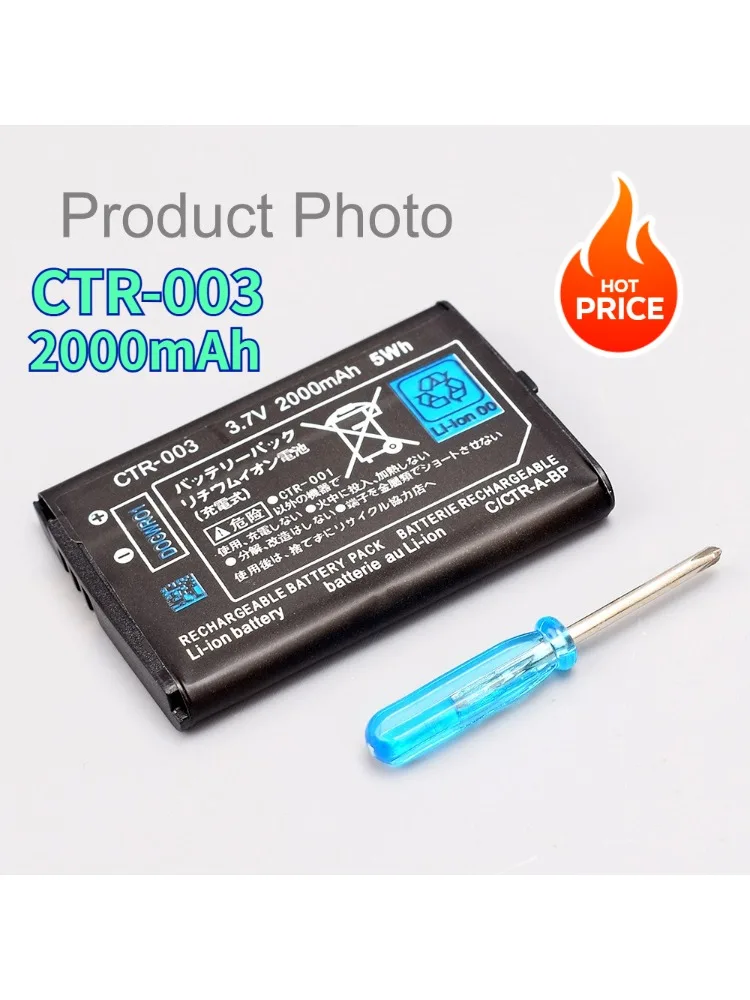 1-10 pièces 2000mAh CTR-003 pour Nintendo 2DS 3DS nouvelle batterie 2DS XL CTR-003 pour Nintendo 3DS N3DS manette de jeu contrôleur