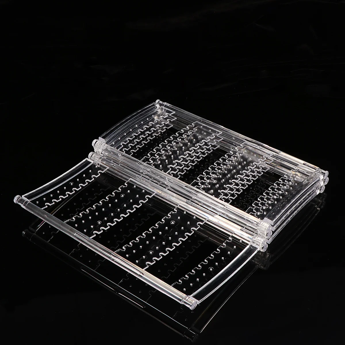 

240 Hole Transparent Jewelry Earring Holder Organizer Foldable Screen Display Stand Portable Jewelry Rack Dust Free for Watches
