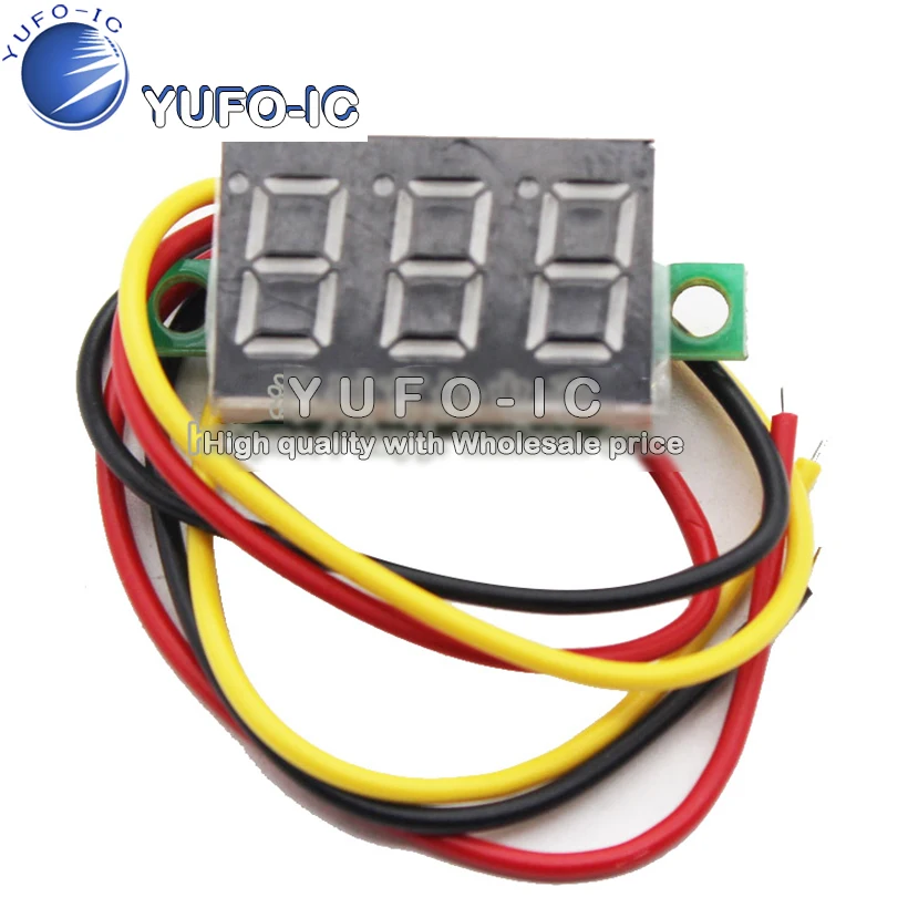 Three Line Voltage Meter 0.36 inch-30v DC 0v DC Voltmeter Head Motorcycle Voltmeter Display Table