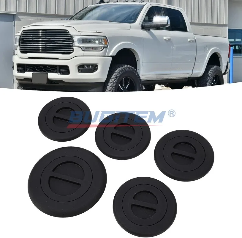 5PCS/Set 68225506AA Wheel Gooseneck Bed Plug Cover Kit For Dodge Ram 2500 3500 5Th 2014-2019 Hitch Covers for Trailer Tow Cover