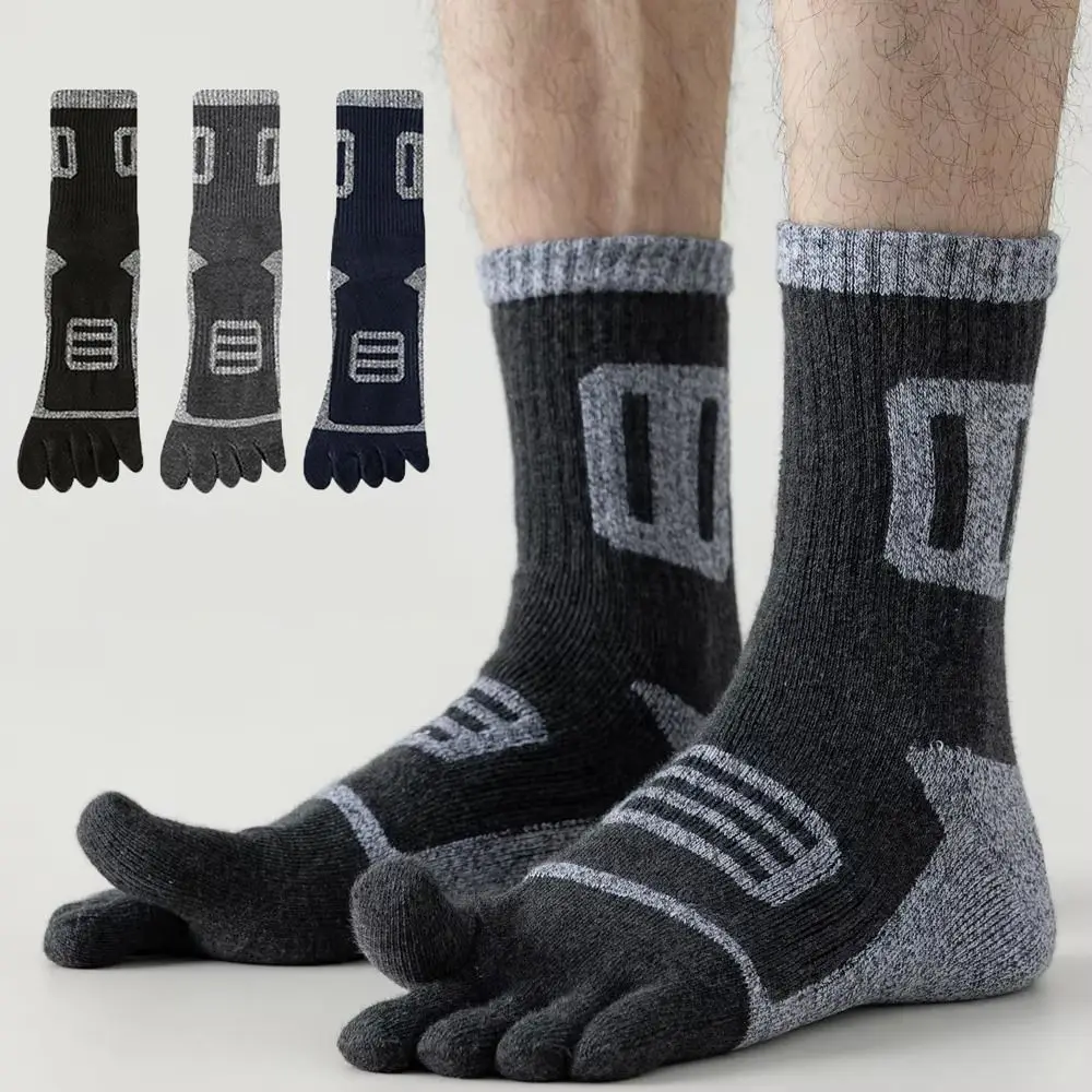 

Удобные спортивные короткие носки из хлопка и полиэстера с носком, впитывающие пот, теплые носки с пятью пальцами, высокоэластичные повседневные носки для фитнеса