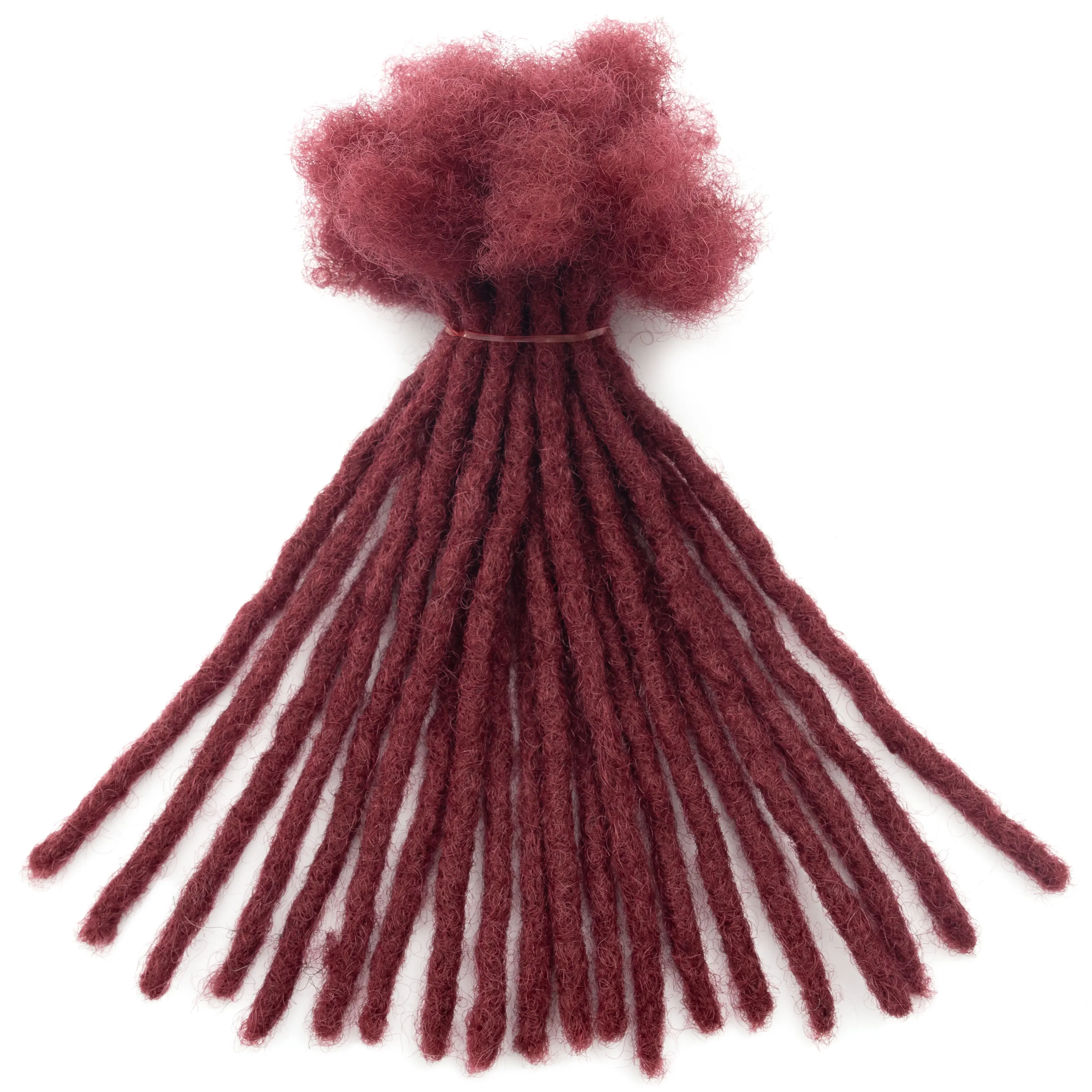 20strands/pack 0.6cm Thick Permanent Locs Hair Extensions Bundles Bug Color Full Handmade Real Human Hair Dreadlock Extensions