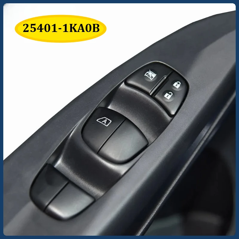 Interruptor Maestro de Elevalunas Eléctrico 25401-1KA0B para Nissan Juke, Altima, Tiida, Sylphy, X-Trail, Qashqai, Rogue 2010-2017 - Piezas