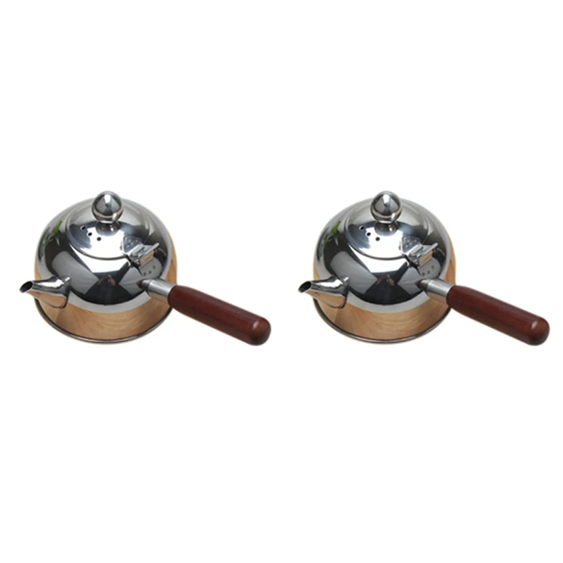 2X 500Ml Single Handle Water Kettle Induction Coffee Milk Tea Pot 304 Stainless Steel Outdoor Water Boiler Drinkware Gas