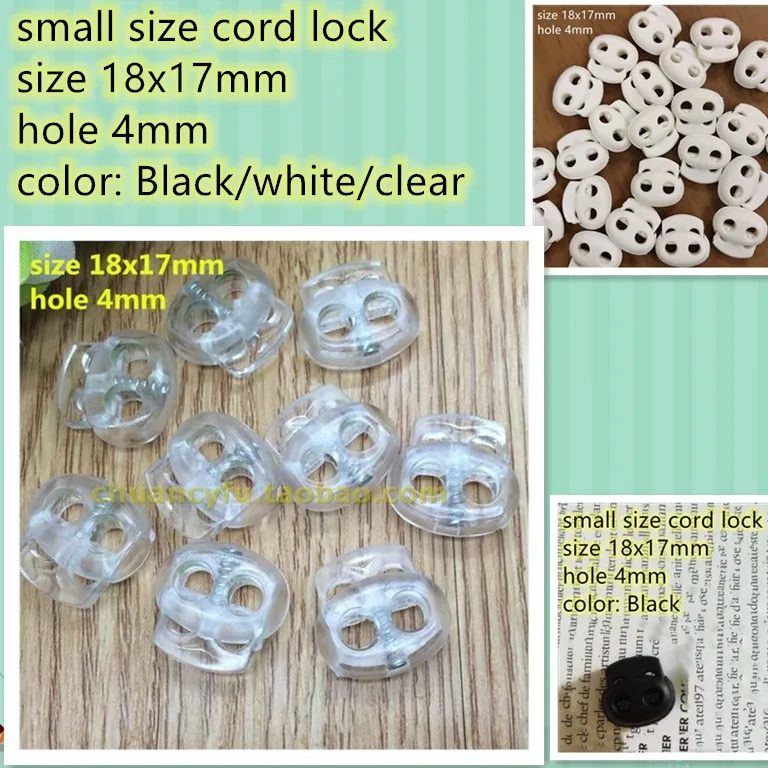30 pcs/lot Pig Nose Type 2 Holes Cord Lock Spring String Stopper Cord Stopper Garment Bag Wallet Accessory