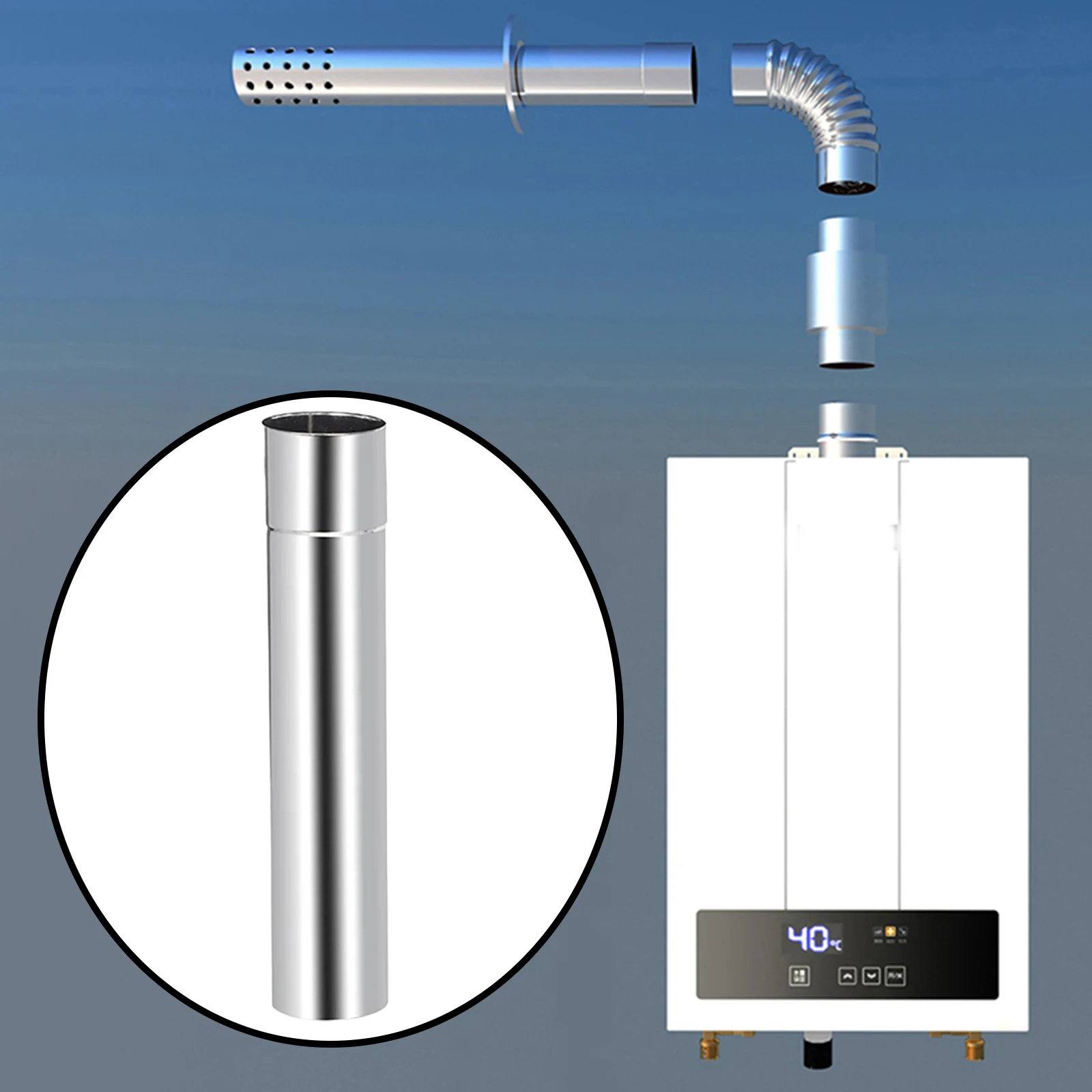 Flue Extension Tube Chimney Tent Pipe Stove Communication Stove Pipes for Hot Tent Wood Stove Winter Heater