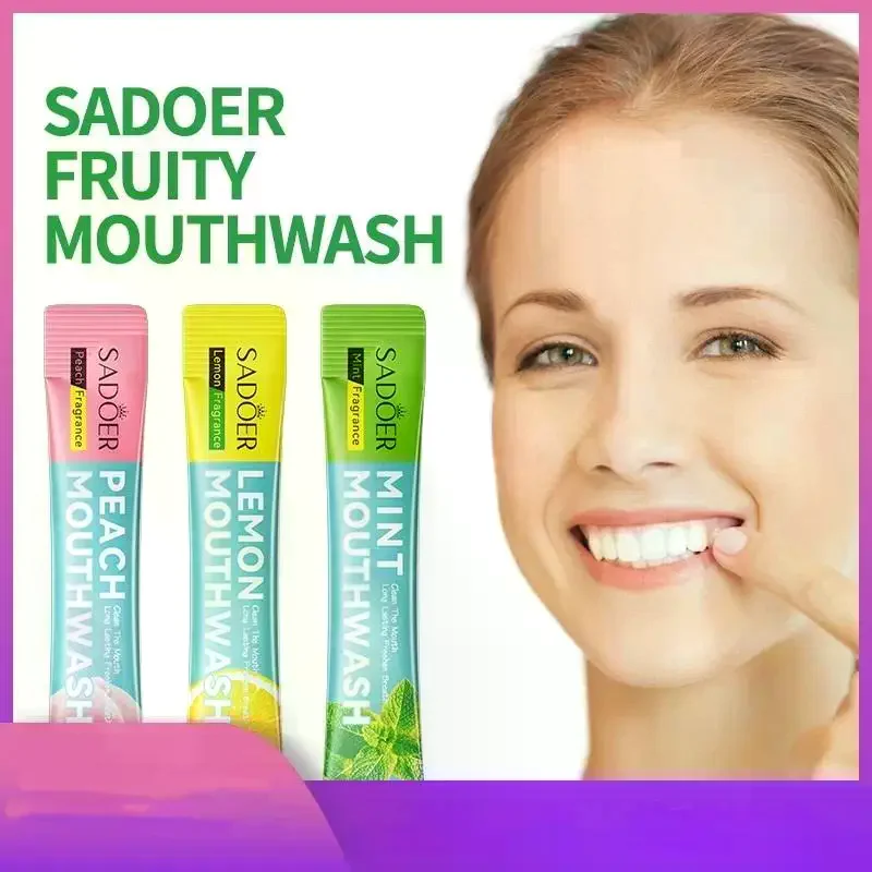 SADOER 20pcs Teeth Whitening Lemon Flavor Freshen Your Breath And Clean The Debris Between Teeth Oral Freshening Mouthwash