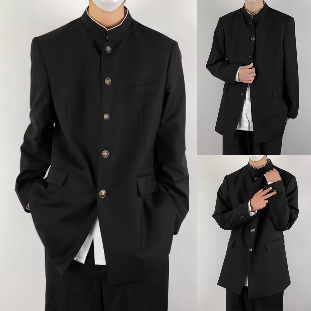 

Мужская корейская униформа, костюмы, куртка DK, униформа, свободная однотонная повседневная верхняя одежда больших размеров