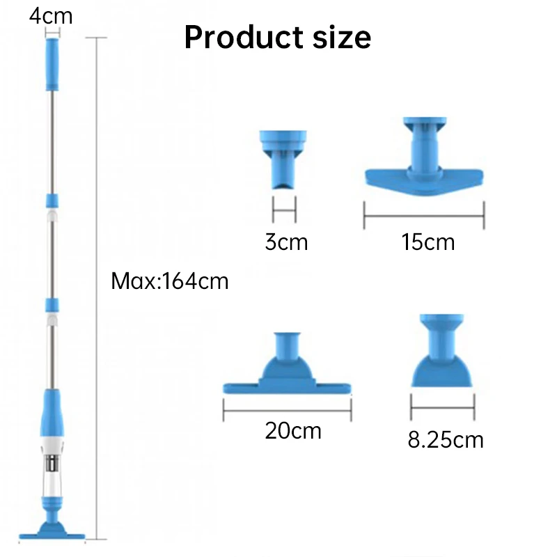 Rechargeable Pool Vacuum Cleaner for Spas Hot Tubs Small Pools with Automatic Immersion Detector Bristle Suction Nozzle Handheld