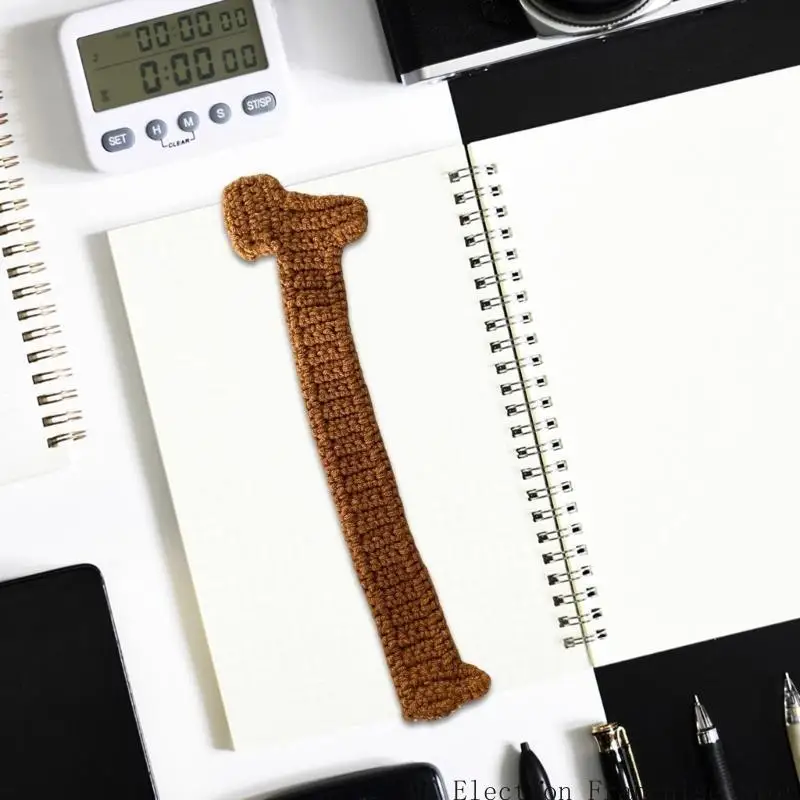 

Crochet Dachshund Bookmarks Handmade Knitted Bookmarks Book Page Divider for Kid Student Book Lover Reading Accessories