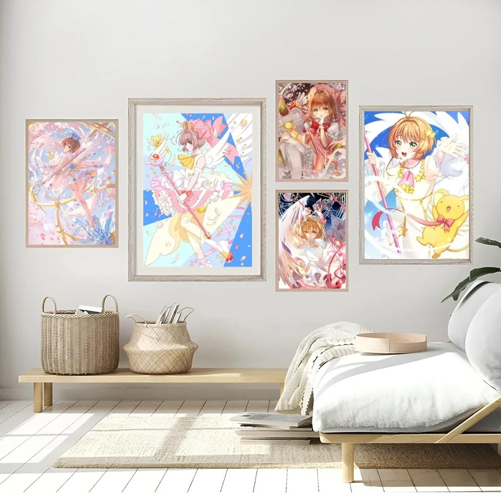 Home Decorative Painting Cartoon Card Captor Sakura Poster Children's Room Bedroom Bedside Wall Sticker Living Room Cafe Mural