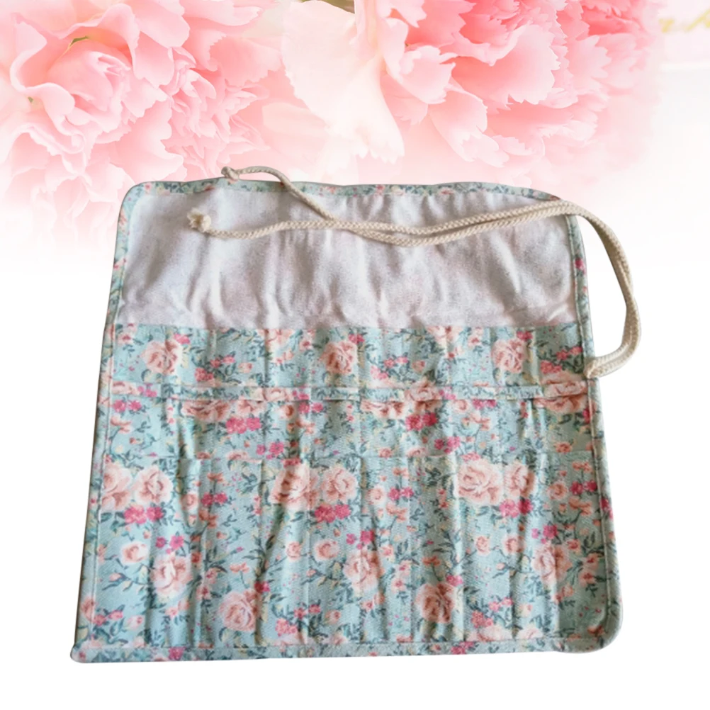 

Pencil Wrap Roll Canvas Storage Bag Pen Holder Art Supplies Organizer Portable Convenient Gift Idea for Kids Students