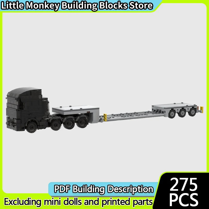 

City Car Model MOC Building Bricks Heavy-Duty Low Flatbed Truck Modular Technology Children Holiday Gifts Assemble Toys Suit