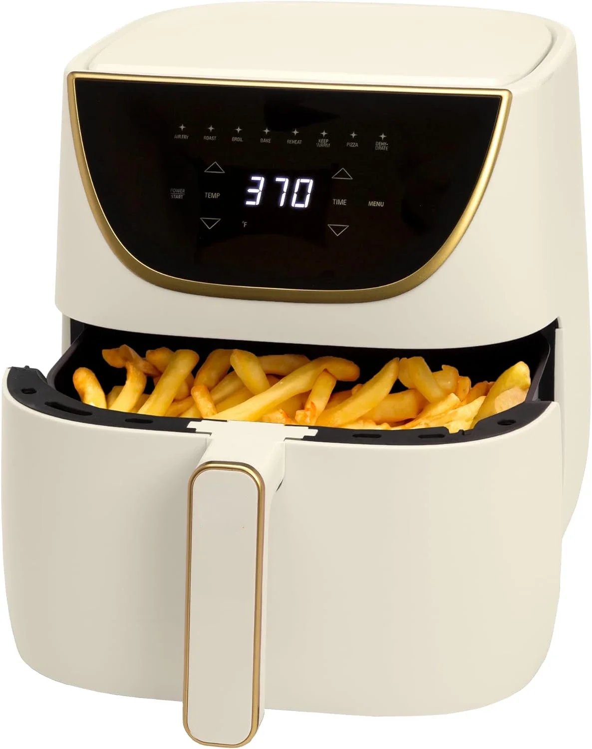 

Large 6-Quart Capacity Air Fryer with Touchscreen Display for 8-in-1 Cooking Experience (Air Fry, Roast, Broil, Bake, Reheat, Wa