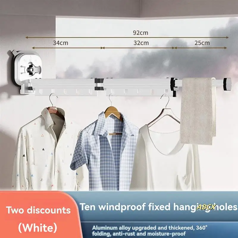 

Telescopic Clothes Rack Foldable Clothes Rack Aluminum Alloy Wall-Mounted Home Use Clothes Rack