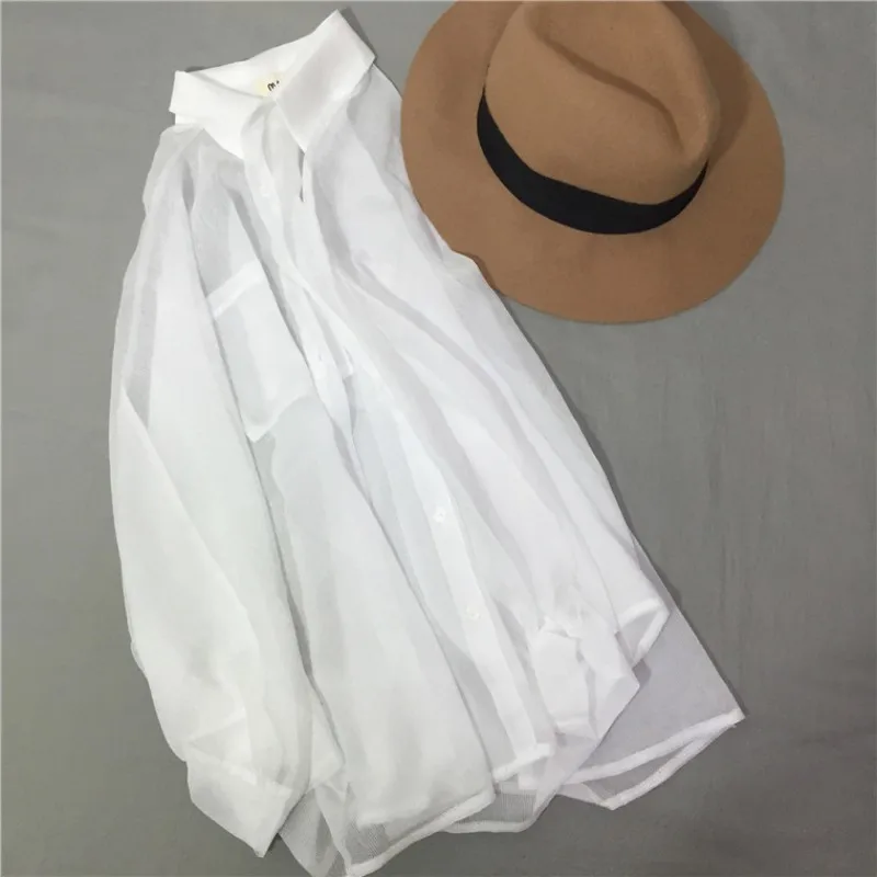 Womens Summer V Neck Cover Up Long Sleeve Button Down Shirts Sun Protection Blouse