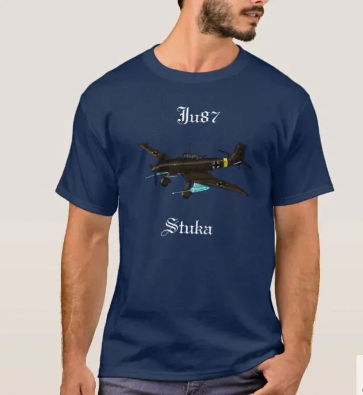 WWII German Air Force Junkers Ju-87 Stuka Dive Bomber T-Shirt 100% Cotton O-Neck Short Sleeve Casual Mens T-shirt Size S-3XL