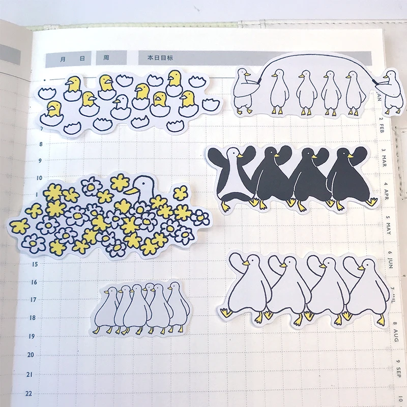 22pcs Cute goose stickers DIY scrapbooking album junk journal happy planner decorative stickers