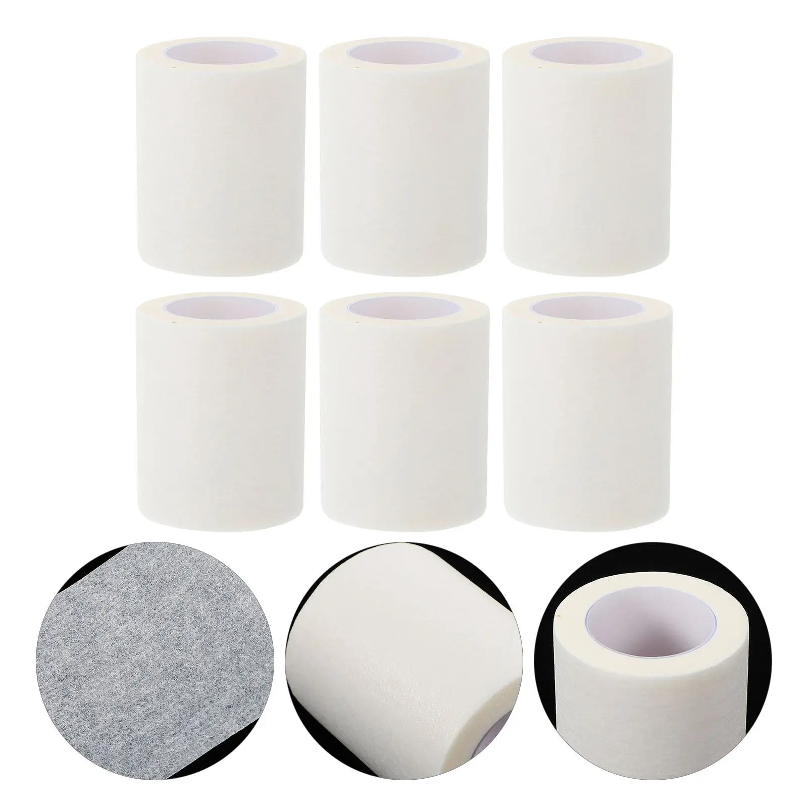 

Дышащая медицинская бумажная лента, 6 или 12 рулонов, гипоаллергенная, для кожи, нетканая, с клейким слоем, чувствительным к давлению, в рулоне