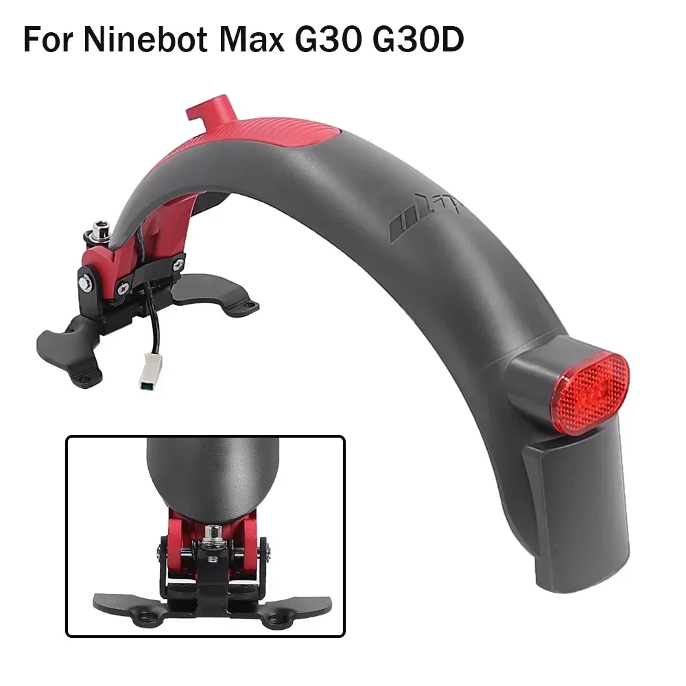 Scooter Upgraded Mudguard For Ninebot MAX G30 G30D G30E Aluminium Rear Fender With Taillight Kit Tire Splash Fender Guard