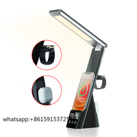 TLCRETE Wireless Charger LED Alarm Clock and Table Lamps Output Power Multi-Function Integrated Compatible Folding Eye-protectin