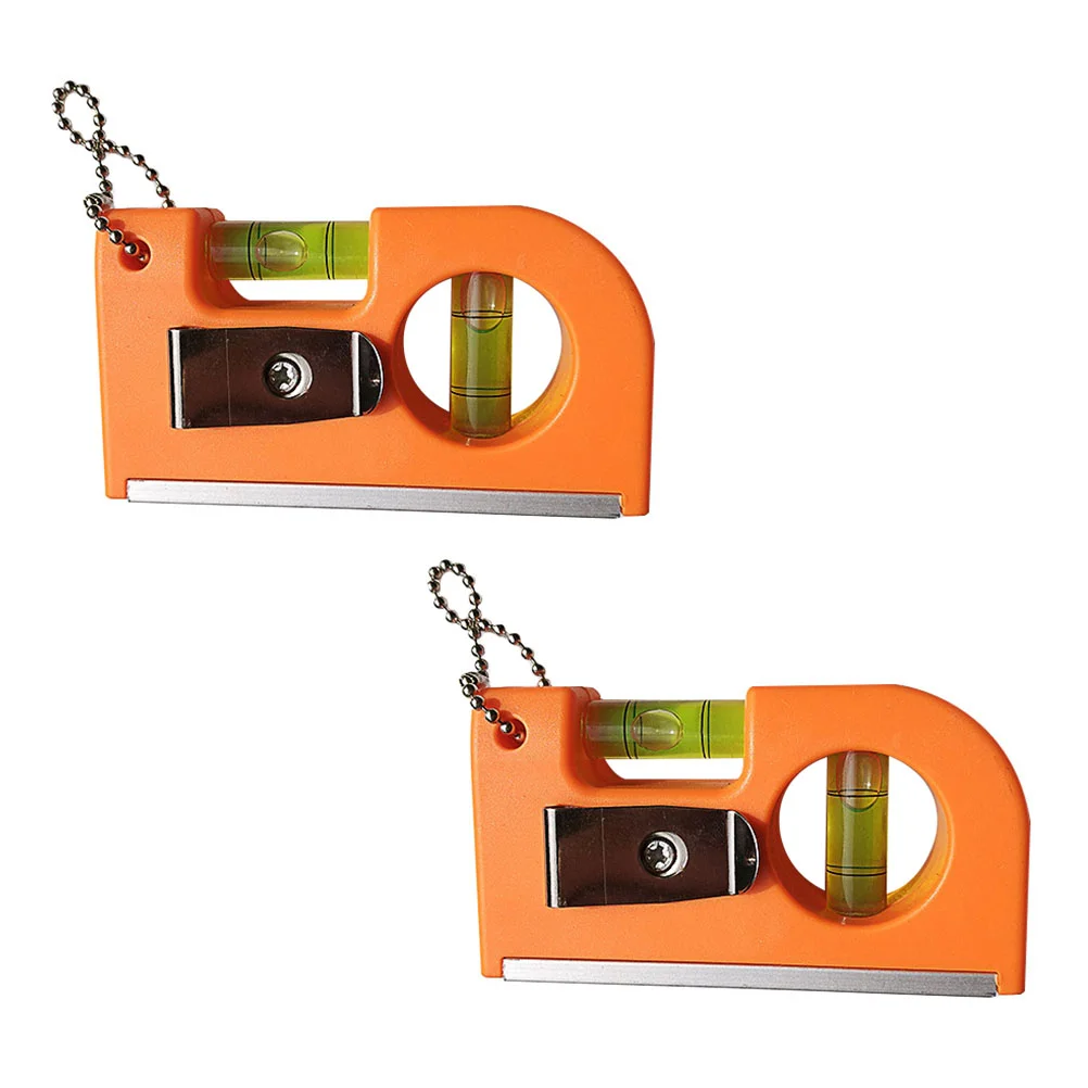 2 Pcs Spirit Level Bubble Horizontal Measuring Instrument Balance Ruler Home Tool Orange Photo Frame Portable