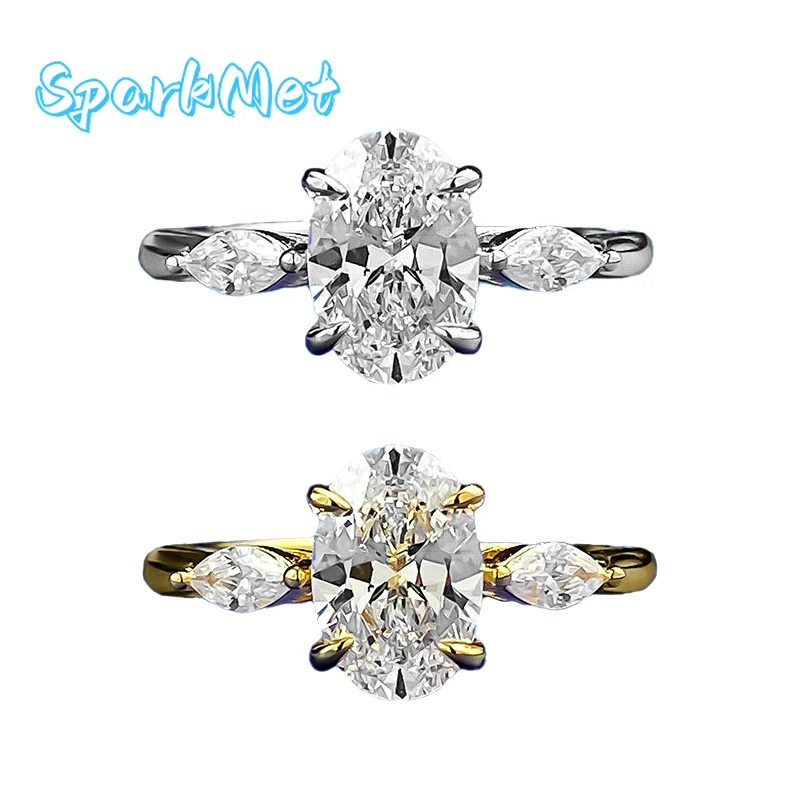 

Sparkling 2ct Oval Moissanite Women Ring with Certificate 100% Passed Diamond Test S925 Silver Jewelry Wedding Ring Gift