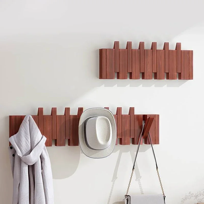 Piano Key Coat Racks Solid Wood Clothes Hanger Bedroom Entrance Wall Hanging Coat Rack Household Hat
