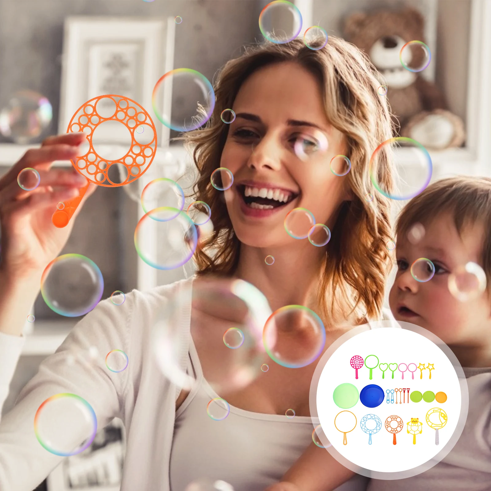 Baguette à bulles pour enfants, ensemble d'outils à bulles d'été en plein air, cadeaux de fête, bulles géantes en plastique de qualité supérieure, facile à utiliser, longue durée, sûr, 24 pièces