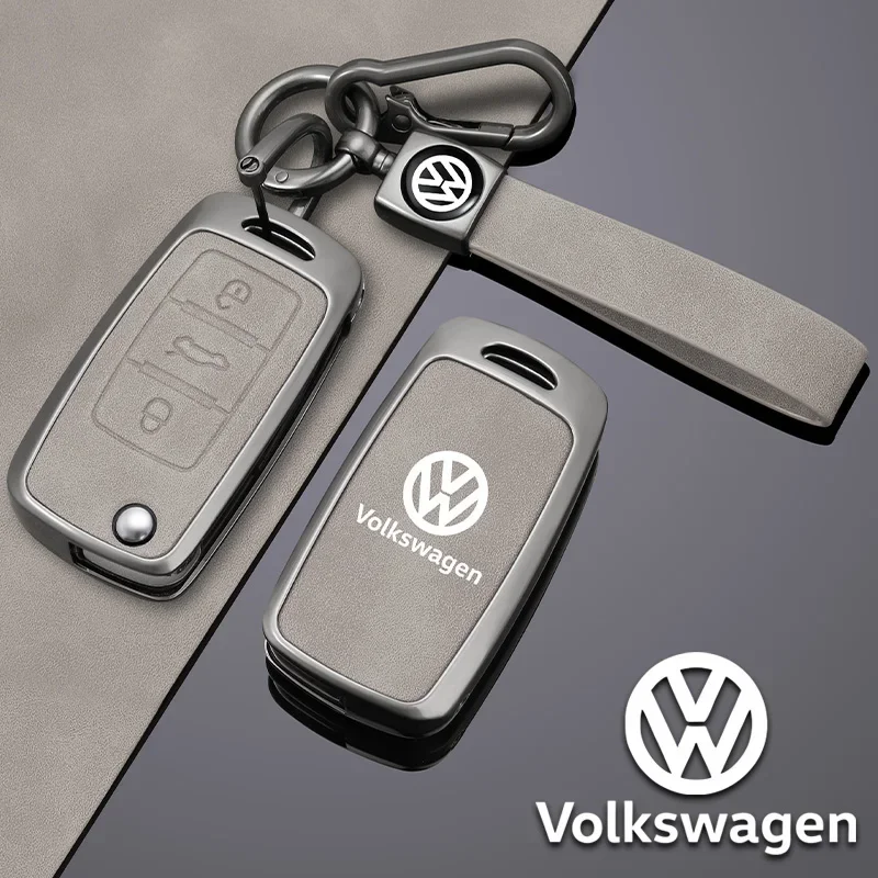 Zinc Alloy Car Remote Key Case Cover Shell For Volkswagen VW Polo Golf Passat Tiguan Beetle Caddy T5 Up Eos Keychain Accessories