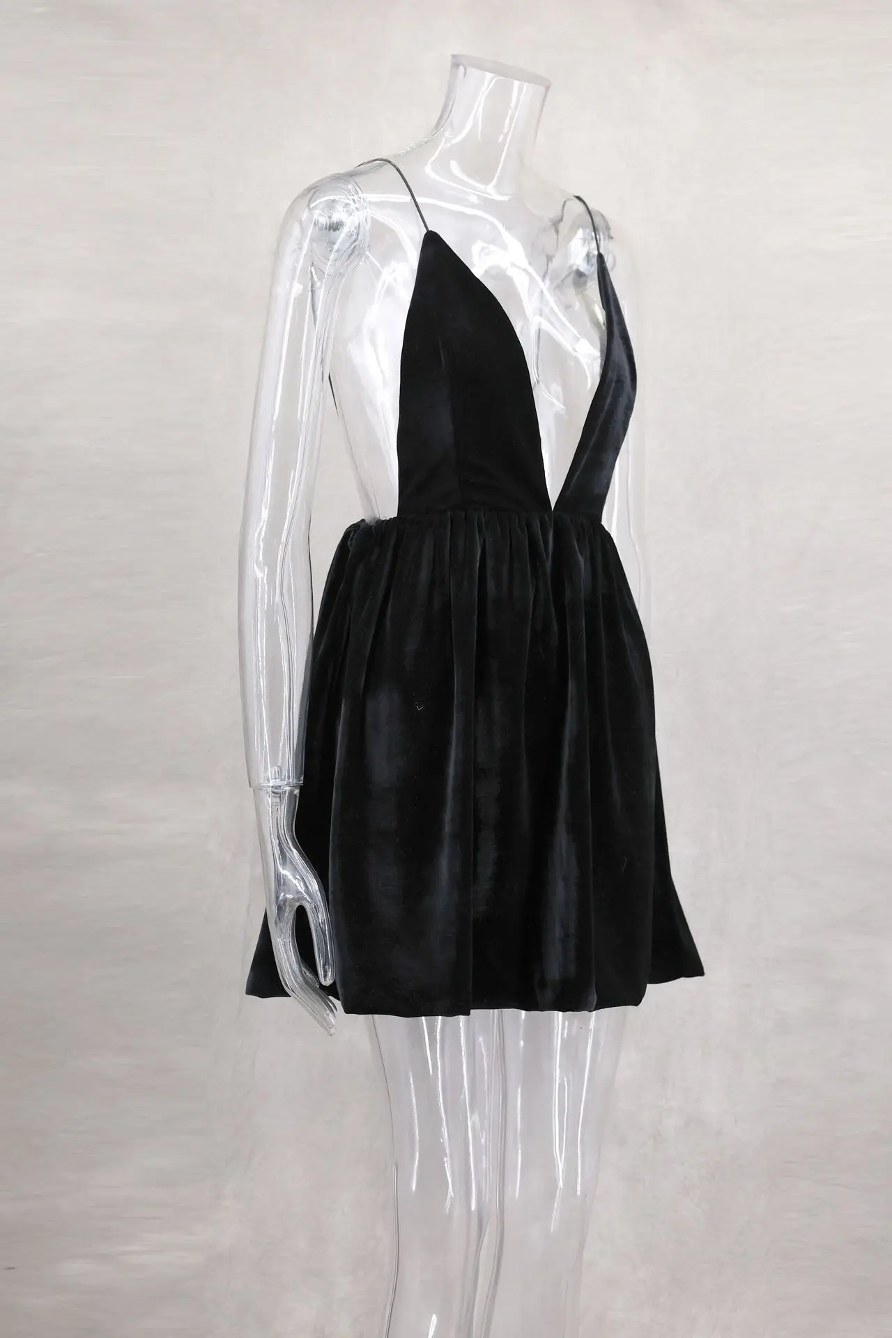 여성 섹시한 벨벳 캐미스 하이 웨이스트 a 라인 드레스 패션 v 넥 민소매 백리스 파티 드레스 레이디 페스티벌 파티 가운