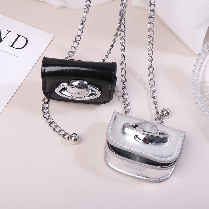 Fashion Mini Chain Bag Silver Gold Black Single Shoulder Crossbody Bag For Women Portable Coin Purse Lipstick Earphone Organizer