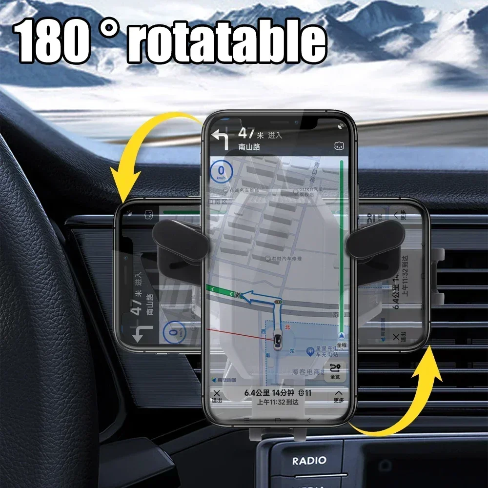 2023 New Air Vent Car Phone Mount Holder Hands Free Cradle in Vehicle 360 Degree Rotatable Cell Phone Holders with Hook in Car