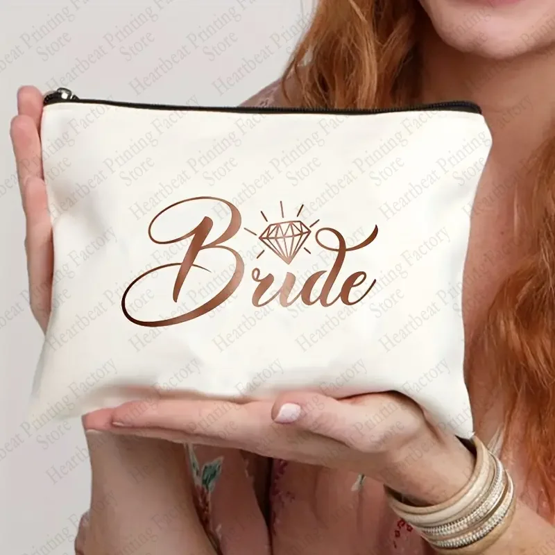 Wedding Bride Makeup Bag Bachelorette Party Cosmetic Bags Party Organizer Pouch Gifts Bridesmaid Toiletries Best Gift for Brides