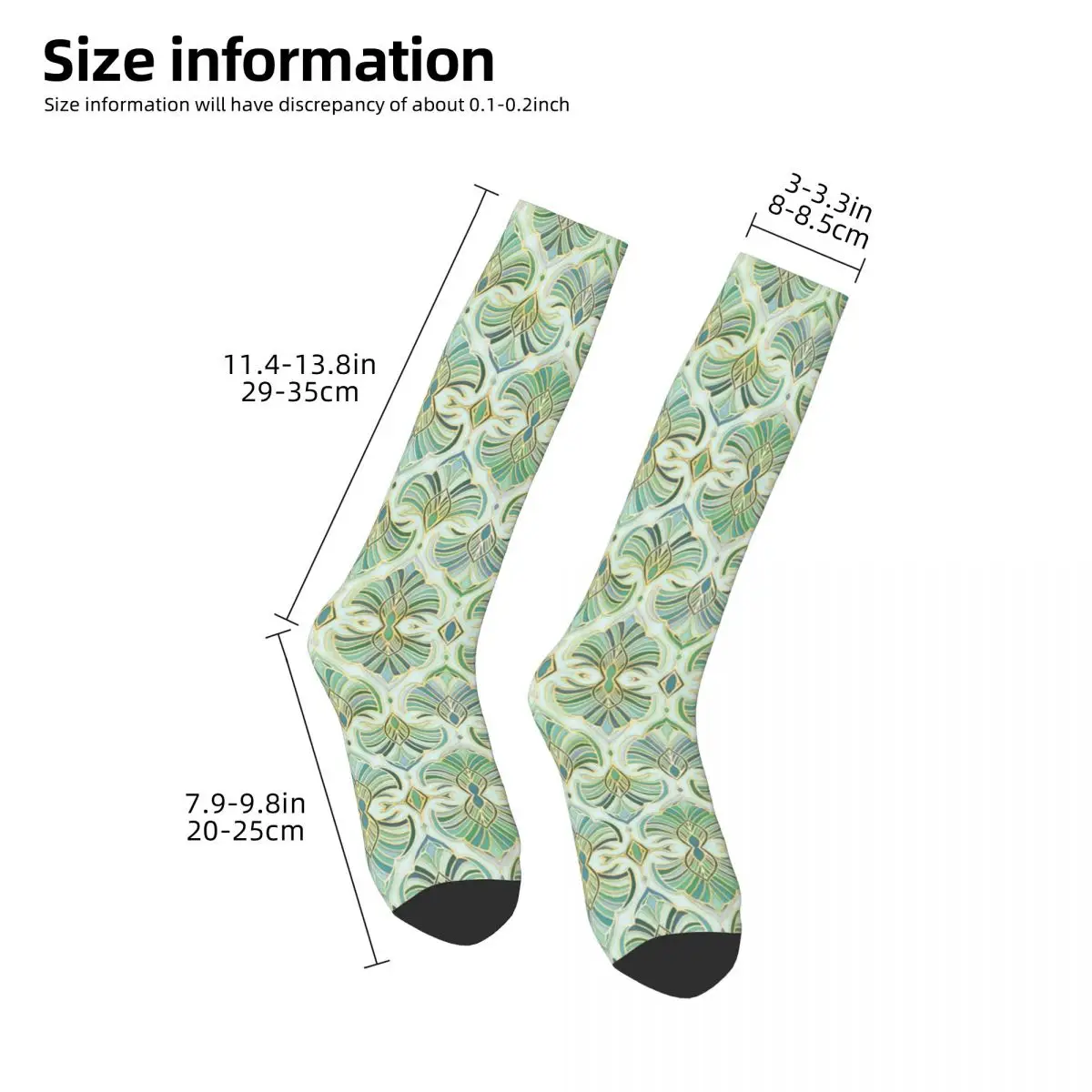 Jade Enamel Art Fan Socks Harajuku High Quality Stockings All Season Long Socks Accessories for Unisex Christmas Gifts