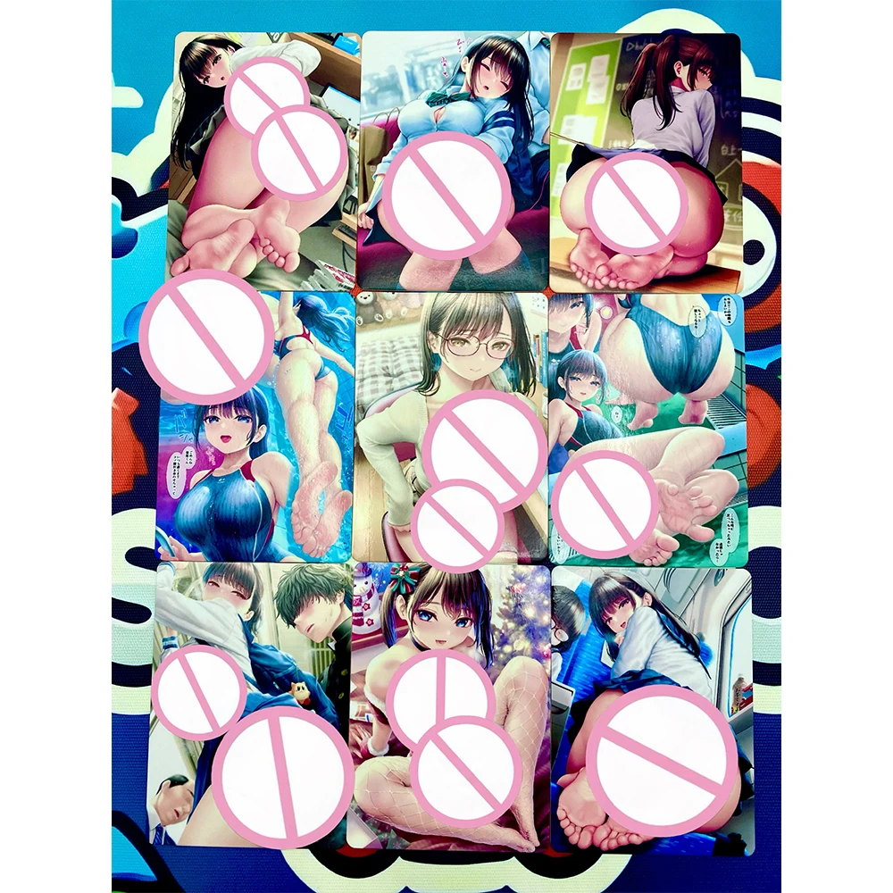 

9PCS/Set Anime Kawaii Girl Card ACG Feet JK Style Sexy Nude Waifu Collection Boyfriend Toys Birthday Gifts