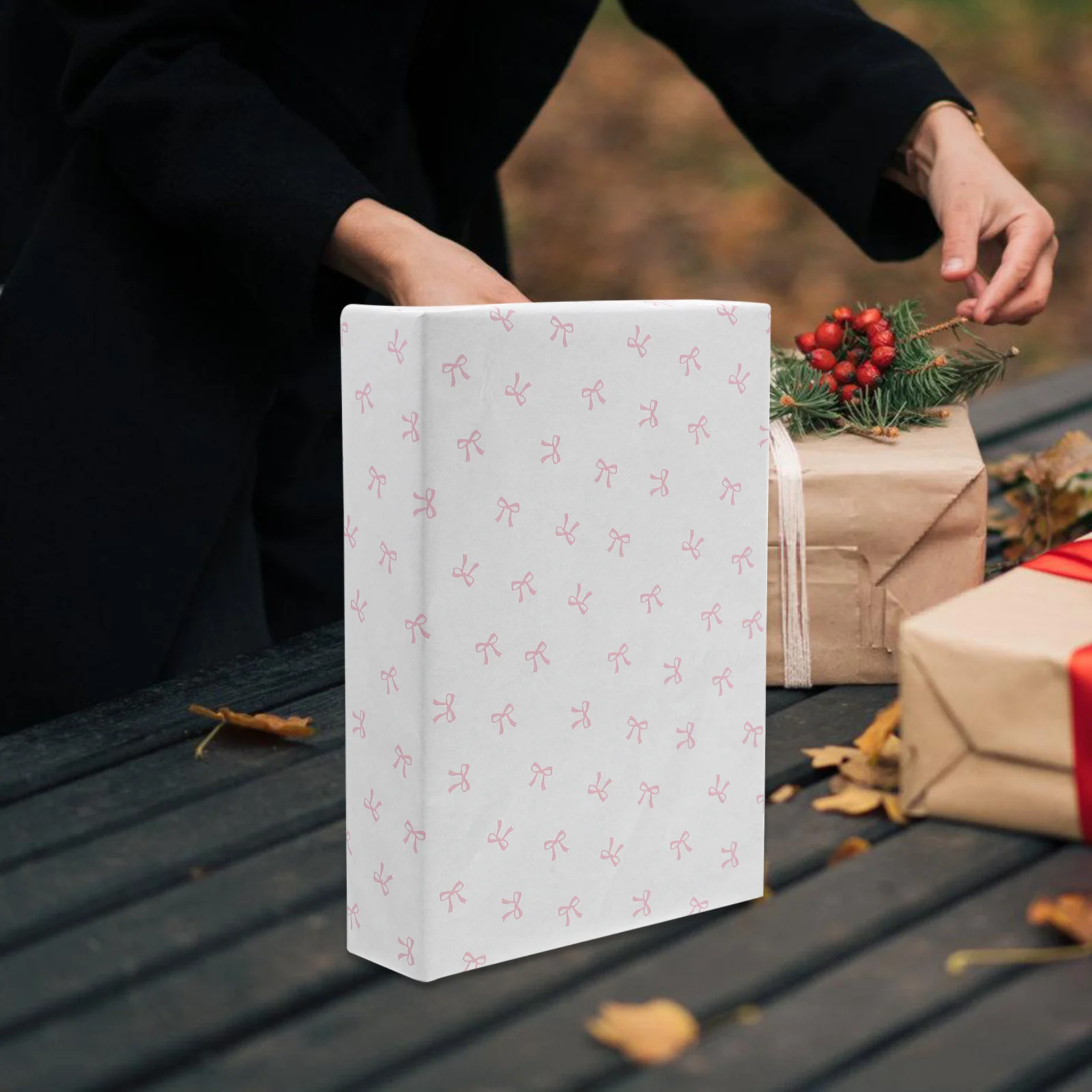 20 قطعة ورق تغليف القوس اللطيف هدايا عيد الميلاد عيد الحب ورق فني مزخرف القوس يطبع هدية حفلة التفاف التفاف ديكور