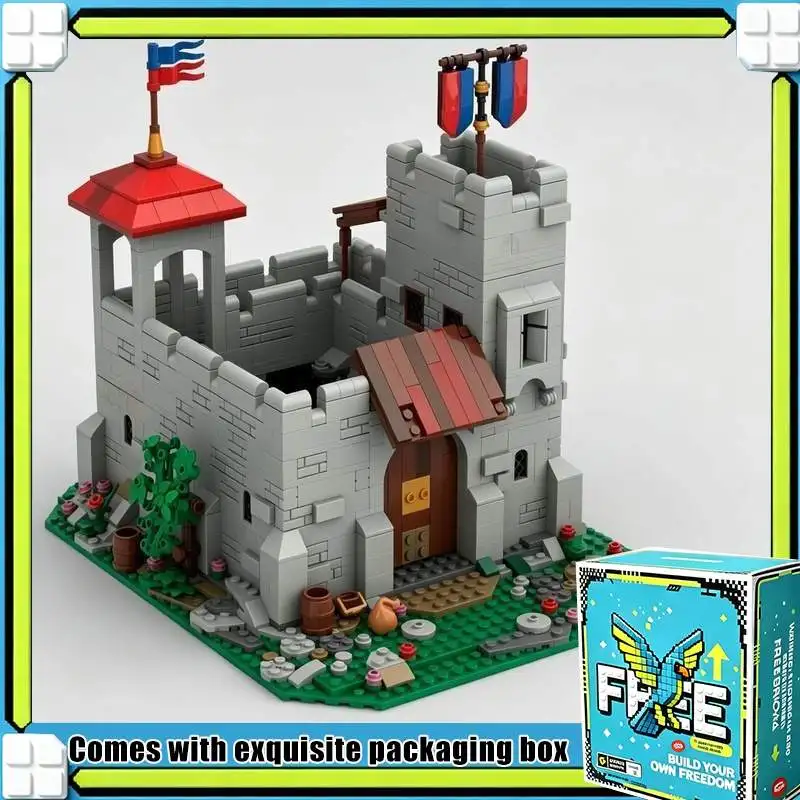 1197PCS Stoneheart Citadel Medieval Fortress MOC Building Blocks Model Custom Puzzle Castle DIY Creative Assembly Toy Gift