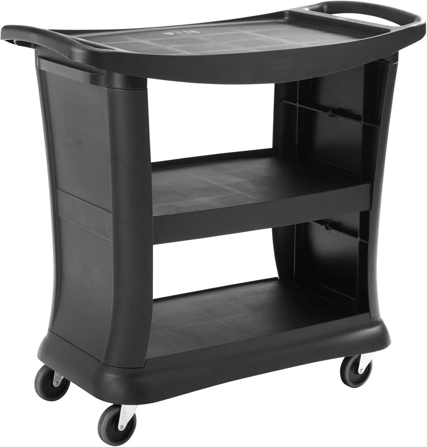 Executive Series Utility/Service Cart, 300 Lb. Capacity, Black, For Foodservice/Restaurant/Cleaning