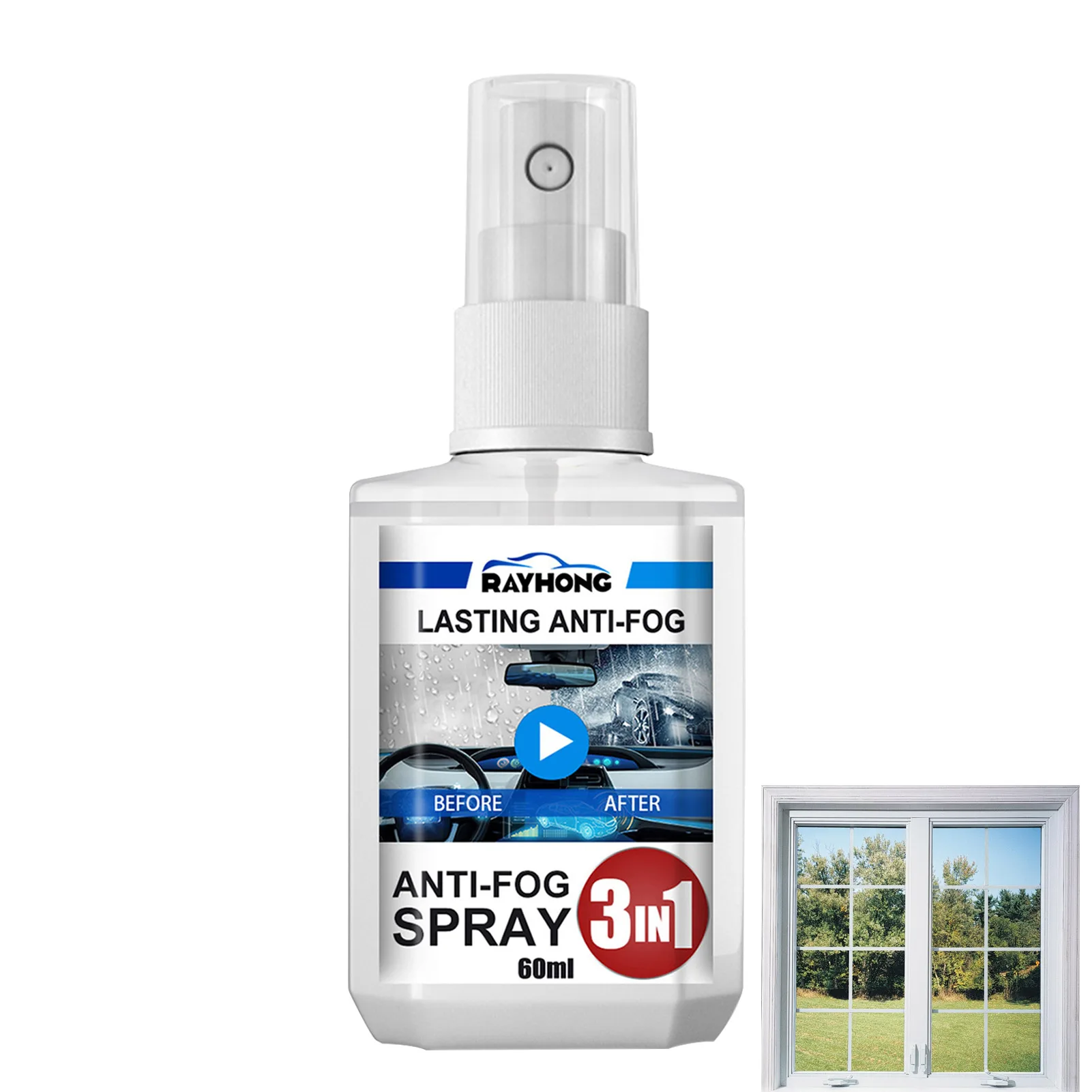 Anti-fog Agent 60ml Auto Defogger Agent Spray Car Window And Windshield Cleaner Prevents Fog On Windshield Glasses Lenses Goggle