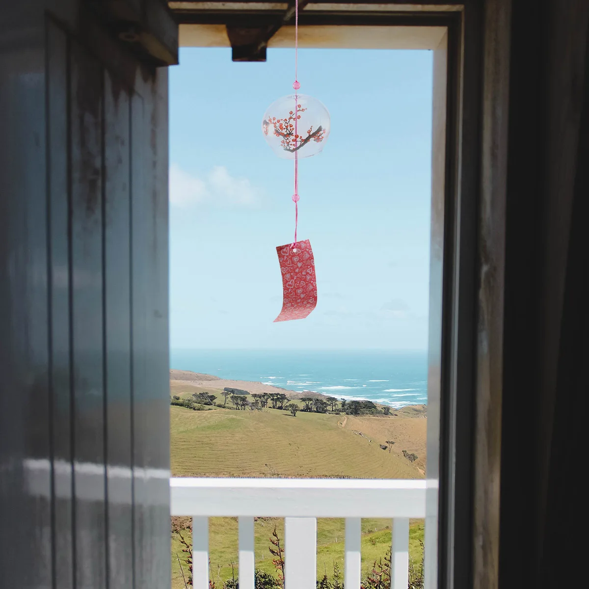 

Japanese Style Premium Hanging Glass Wind Bell Design Decorative Ornament for Garden Balcony Patio Calm Relaxation